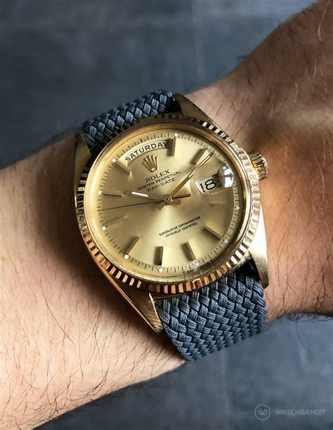 perlon straps for rolex|vintage Rolex day date strap.